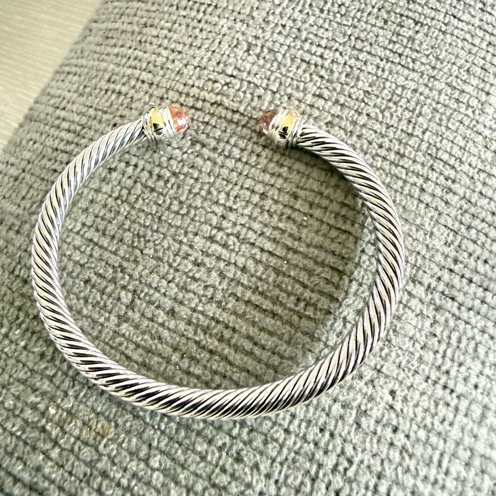 David Yurman New Medium
BRACELET Auth morganite
SS 14K Yellow Gold  5mm